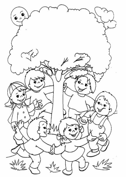 День защиты детей раскраска для детей