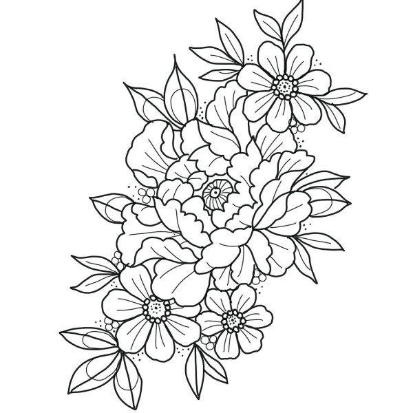 Раскраска цветы тату