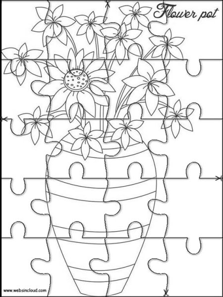 Пазл с цветами в вазе