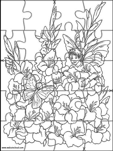 Пазл цветы для печати