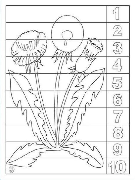 Математический пазл раскраска