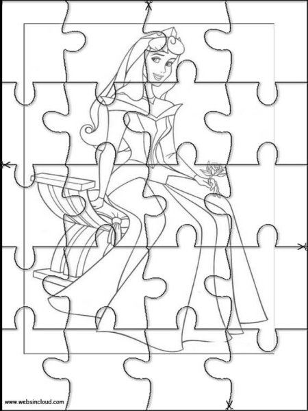 Раскраска пазлы для девочек