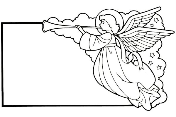 Ангел раскраска