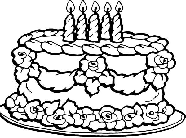 Раскраска торт на день рождения