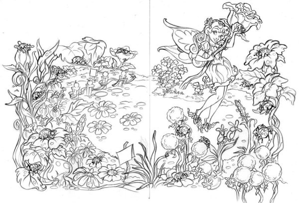 Сказочный цветок раскраска