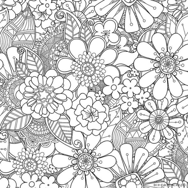 Раскраска антистресс "цветы"