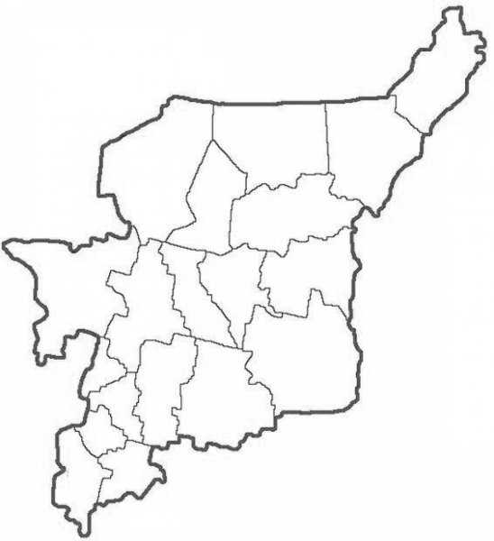 Контур карты Республики Коми