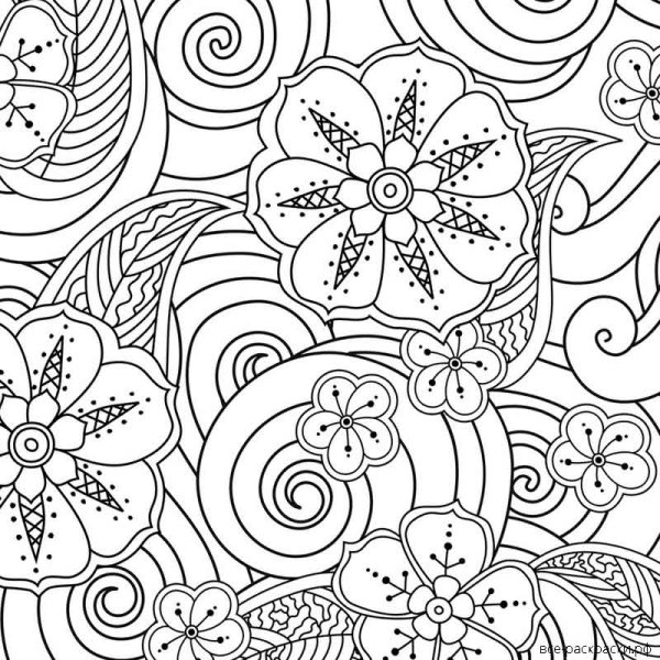 Раскраска для девочек антистресс цветы