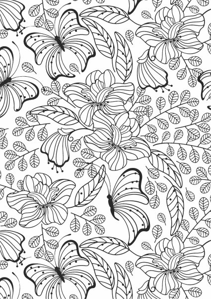 Раскраска антистресс "цветы"