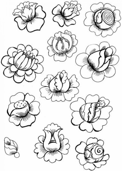 Элементы Полхов Майданской росписи