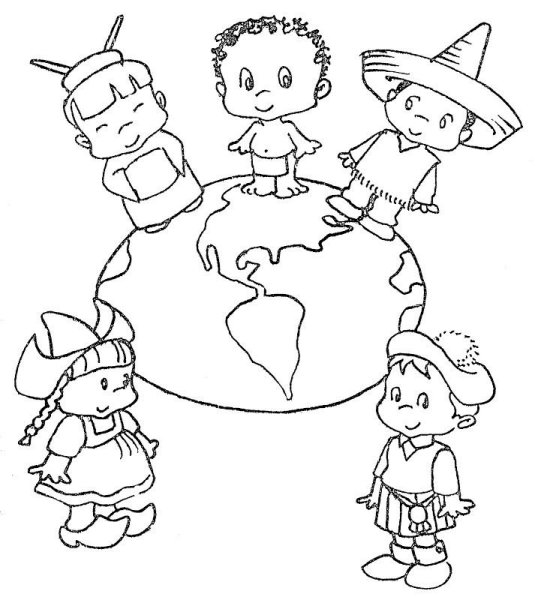 Раскраска Дружба народов для детей