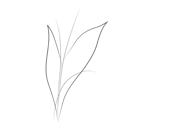 Трафарет стебель цветка