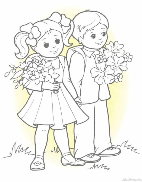 Первоклассница раскраска