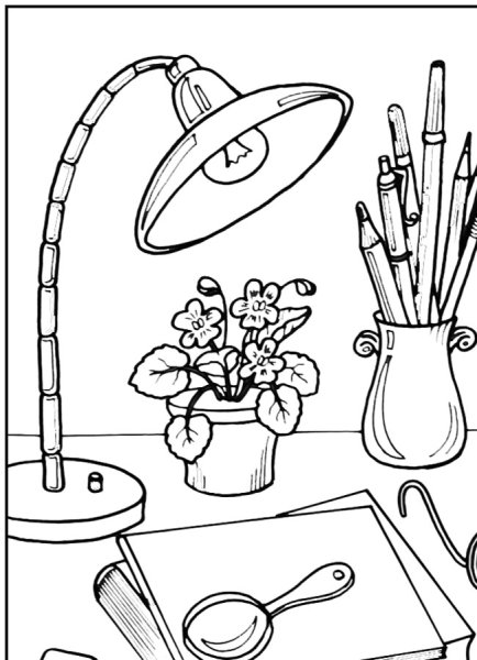 Школьный натюрморт раскраска
