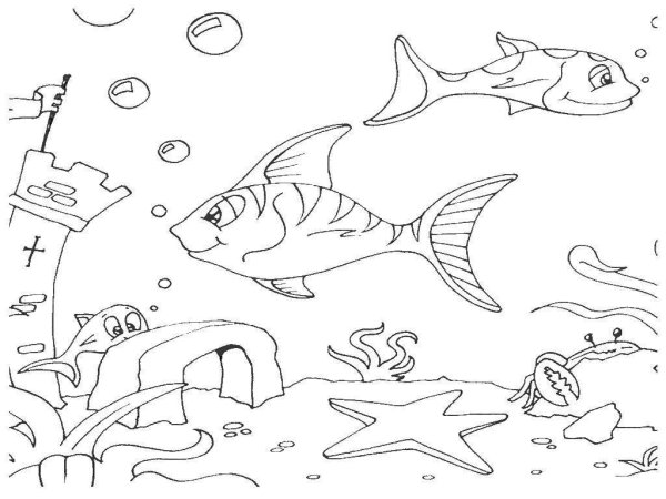 Морское дно раскраска