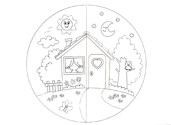 Части суток раскраска