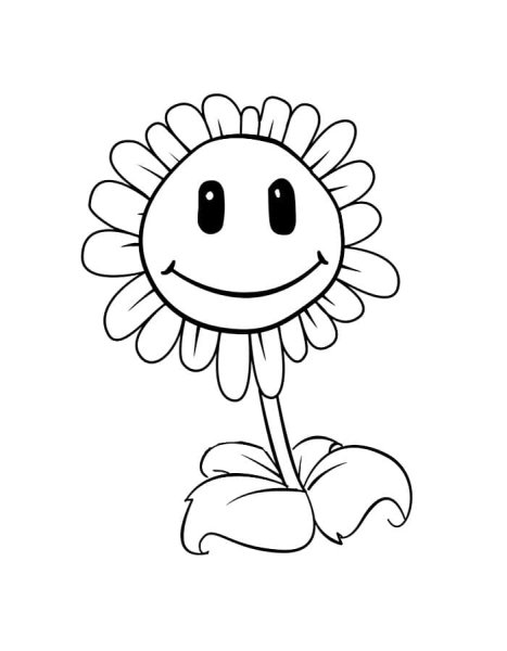 Plants vs. Zombies подсолнух раскраска