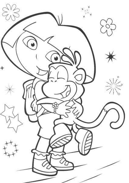 Раскраска Даша путешественница паровоз