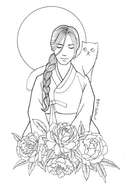 Раскраски антистресс Корея дорамы