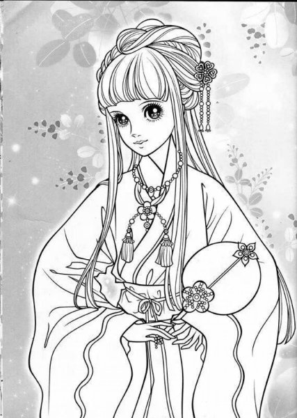 Раскраска для девочек красивые кореянки