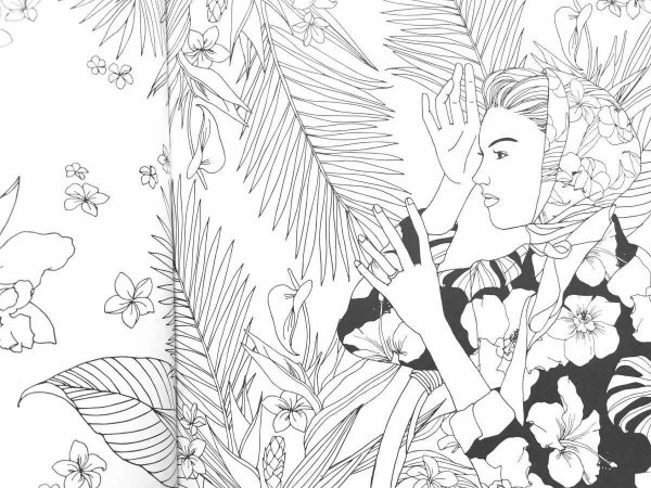 Корейские раскраски сложные