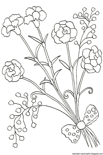 Раскраски цветов для детей 6-7 лет
