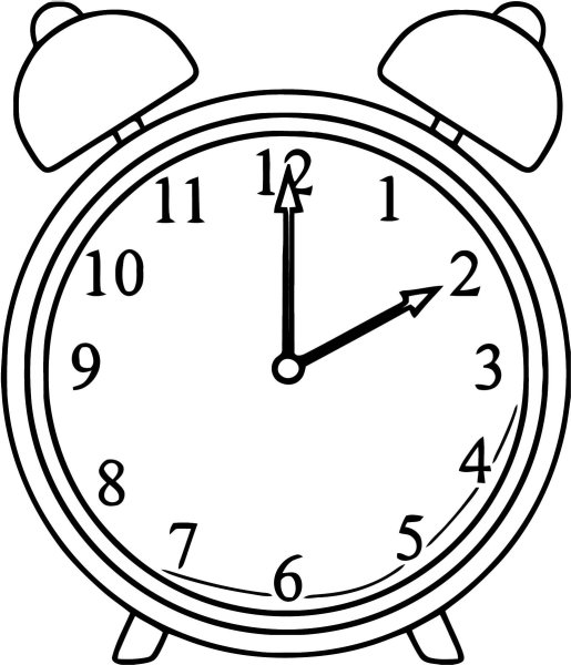 Будильник раскраска для детей