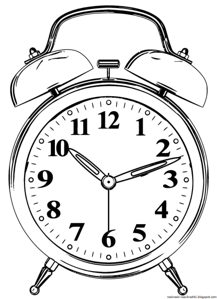 Часы раскраска для детей