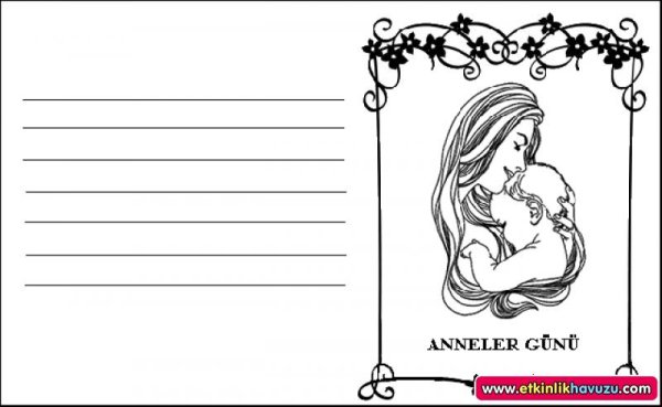 Приглашение на день матери раскраска