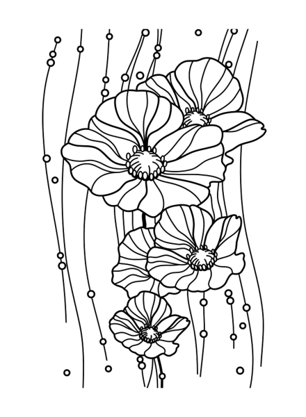 Контурные рисунки цветов