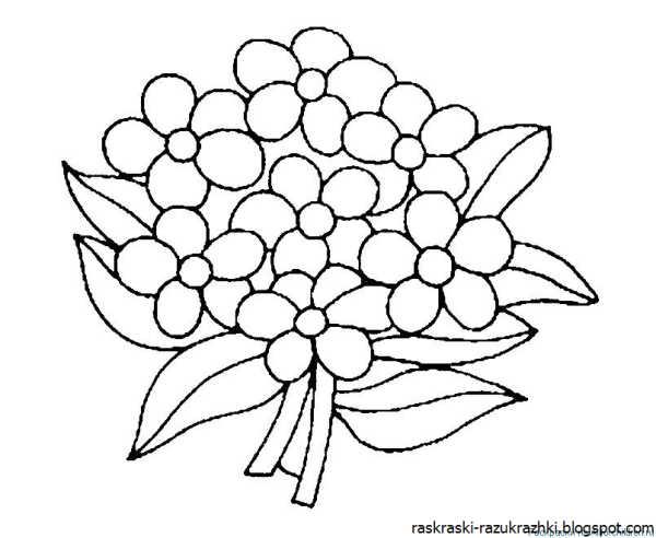 Букет цветов раскраска для детей