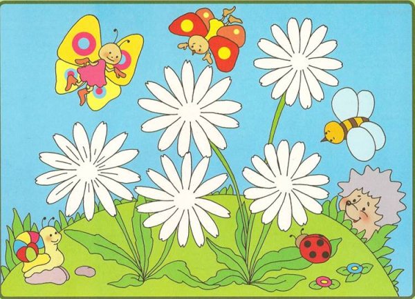 Цветок для раскрашивания пластилином