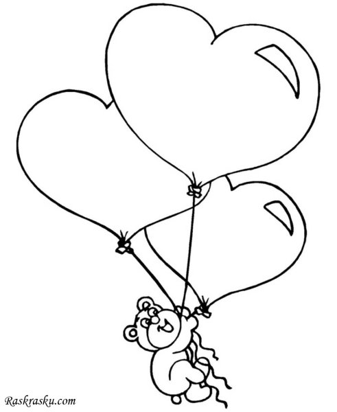 Раскраски на день влюбленных