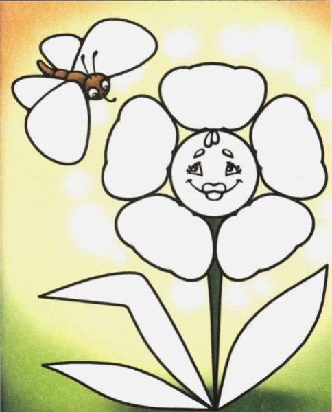 Цветок для раскрашивания пластилином