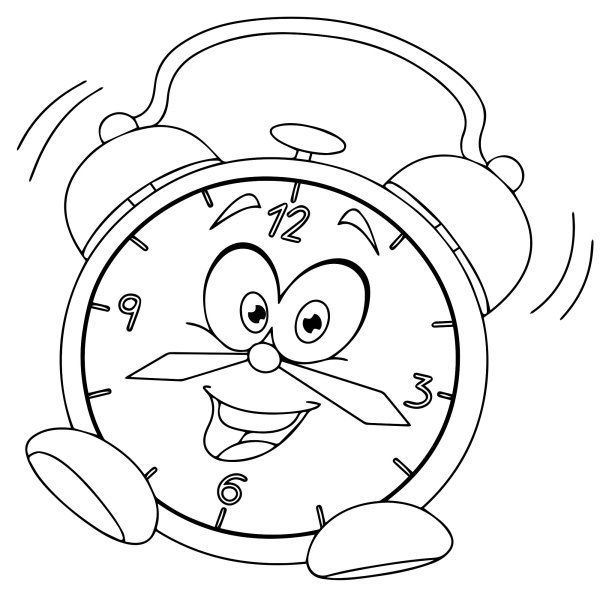 Будильник раскраска для детей