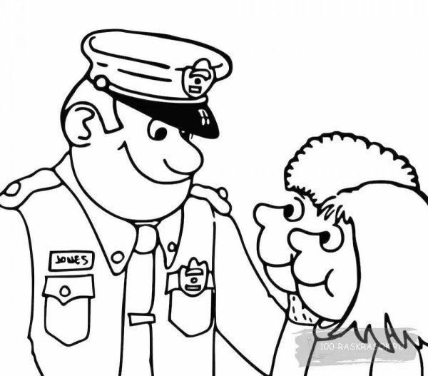Полицейский раскраска для детей