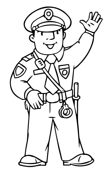 Полицейский раскраска для детей
