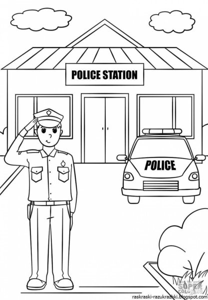 Полицейский раскраска для детей