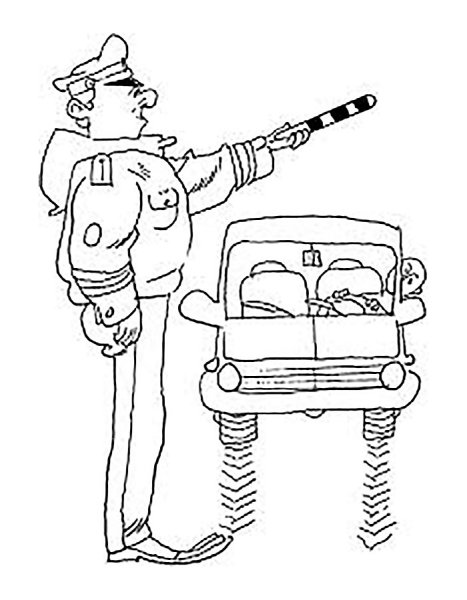 Раскраска инспектор ГИБДД для детей