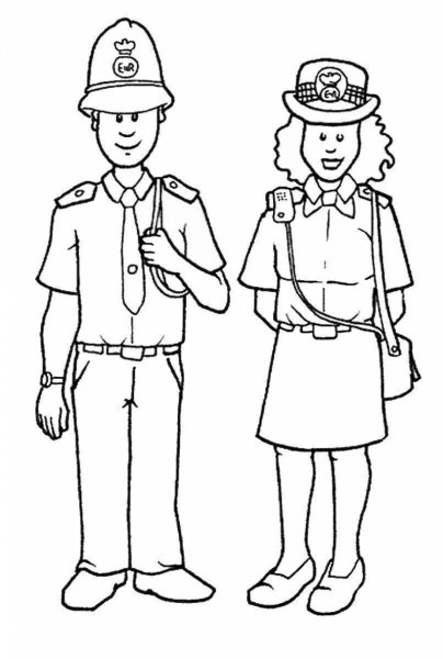 Семья полицейских разукрашка