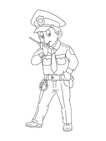 Раскраски для детей профессии милиционер