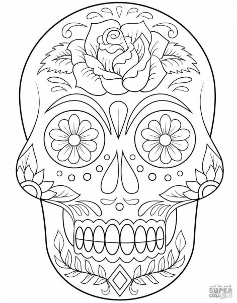 Раскраска антистресс череп