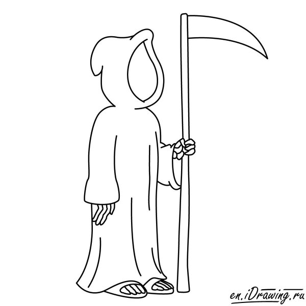 Смерть с косой рисунок карандашом