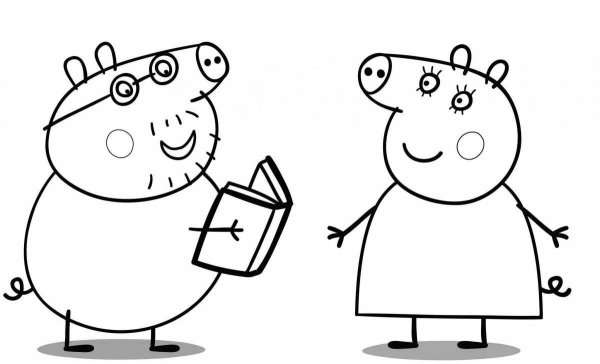 Раскраски мультики Свинка Пеппа