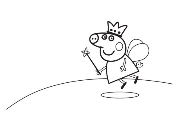 Раскраска Свинка Пеппа принцесса