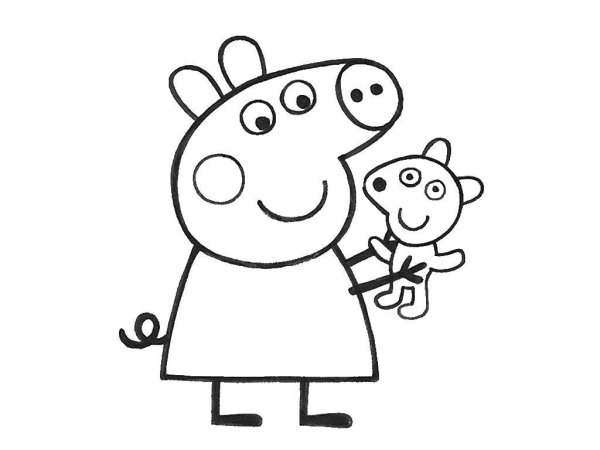 Раскраски для девочек Свинка Пеппа