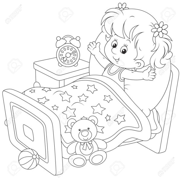 Режим дня раскраска для детей