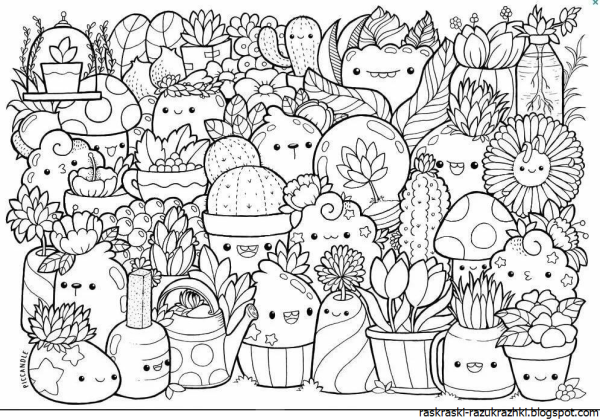 Раскраска много деталей