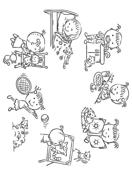 Режим дня раскраска