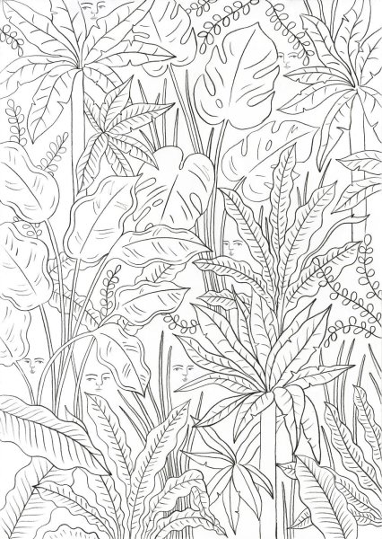 Тропические листья для раскрашивания